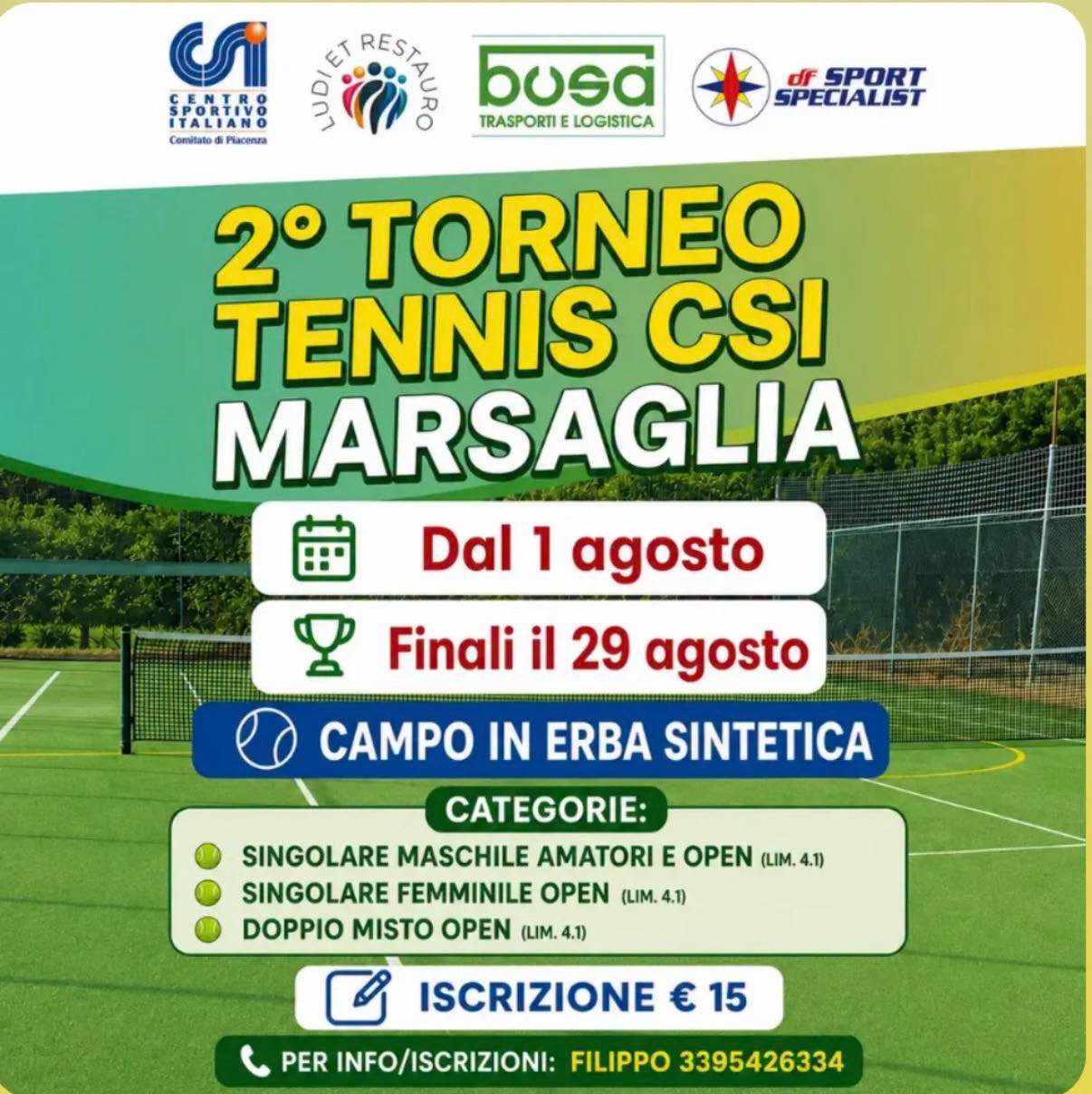 Affiche de 2° Torneo Tennis CSI Marsaglia