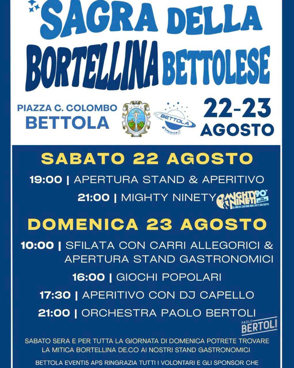 Affiche de Sagra della Bortellina Bettolese