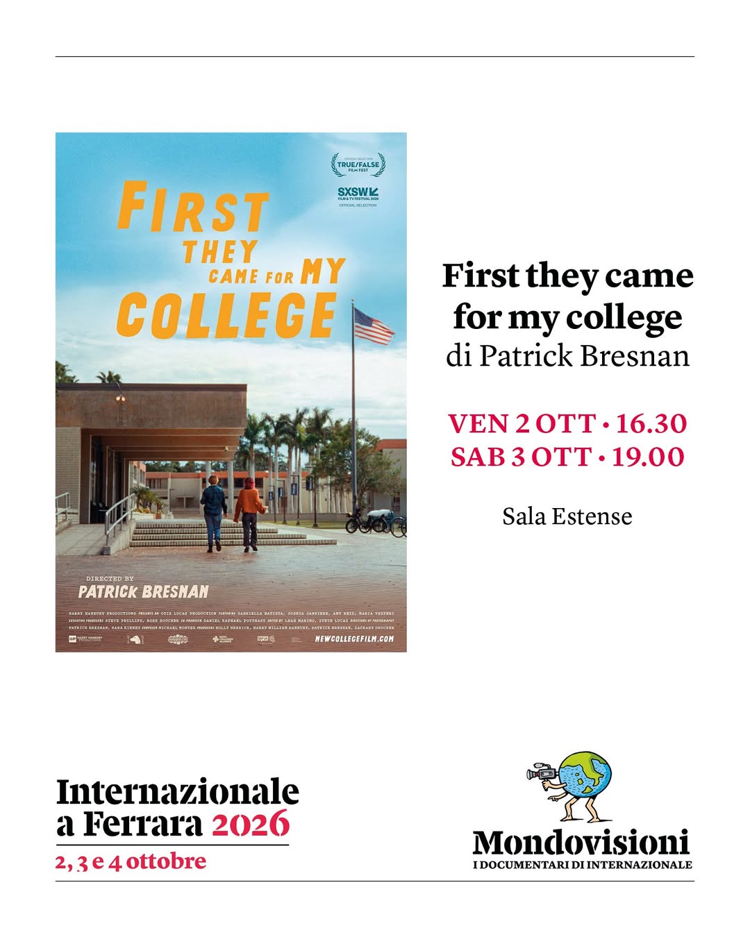 Poster for First they came for my college