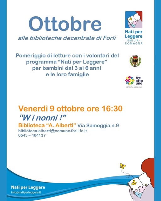 Plakat von Wi nonni! - Pomeriggio di lettura con i volontari Nati per Leggere