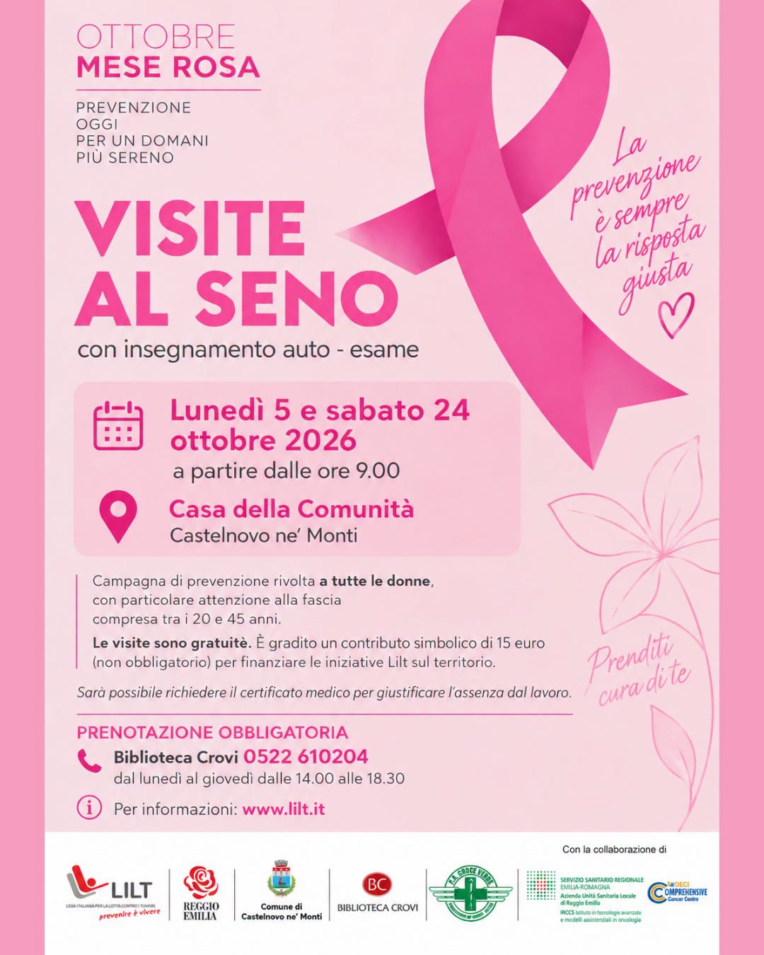Locandina di Ottobre Mese Rosa - Prevenzione