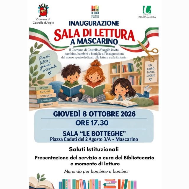 Plakat von Inaugurazione Sala di Lettura a Mascarino